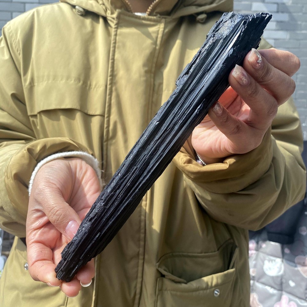 440g Natural Brazil Black Tourmaline Rough Specimen Crystal Mineral Healing