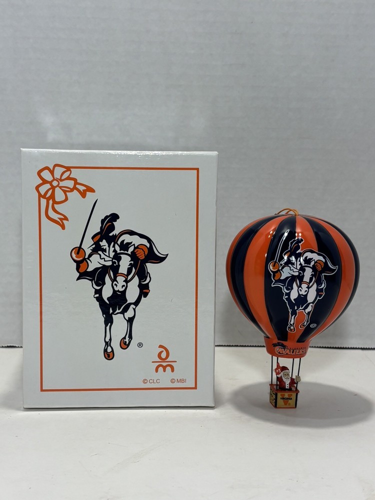 Danbury Mint Virginia Cavaliers Ornament Hot Air Balloon Santa 2005
