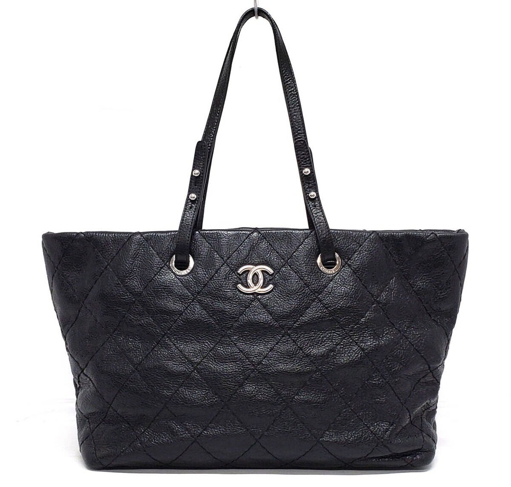 CHANEL Vintage Matelassé Stitch Calfskin On The Road Tote Bag A48019