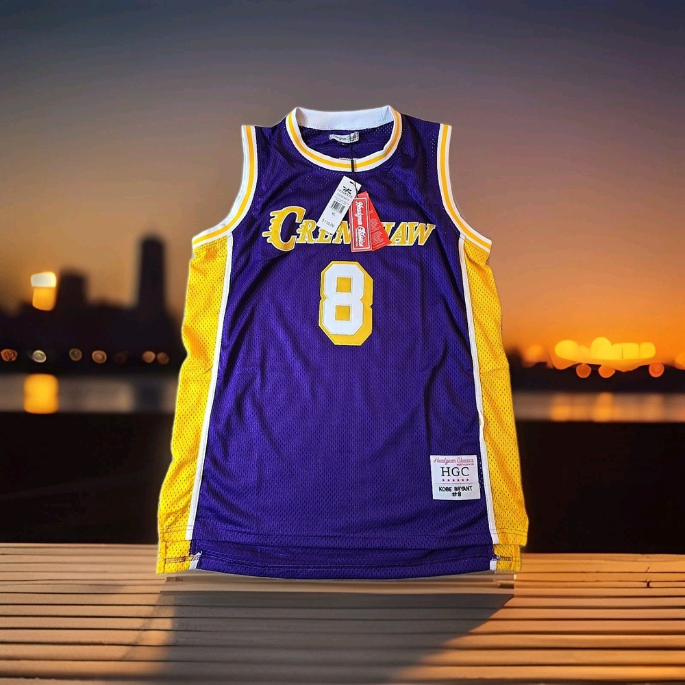 Kobe Bryant Mens XL Headgear Classics Jersey Purple Crenshaw #8