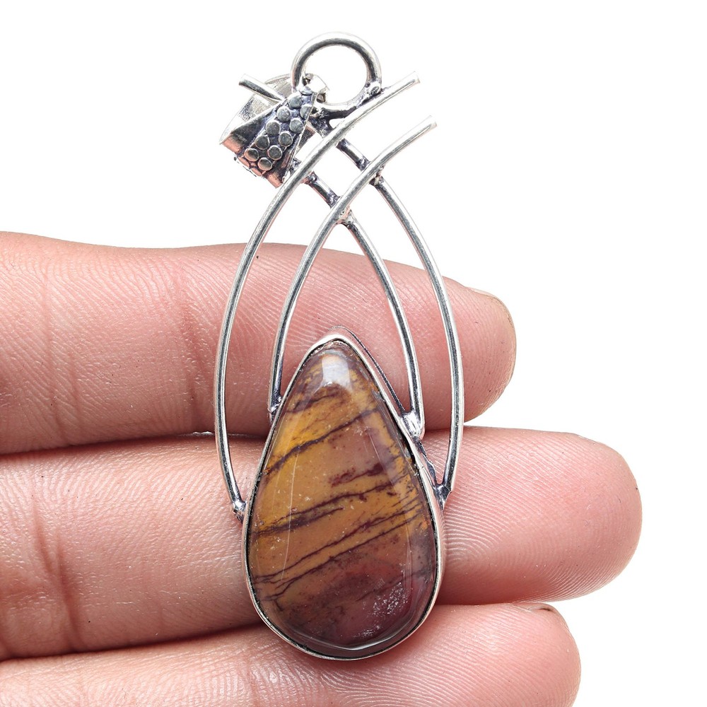 Pendant Tiger's Eye Gemstone Valentine'Day Ethnic Silver Jewelry 2