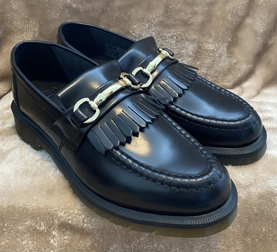 Dr. Martens Adrian Snaffle Smooth Leather Kiltie Black Loafers Men's 7 Women's 8