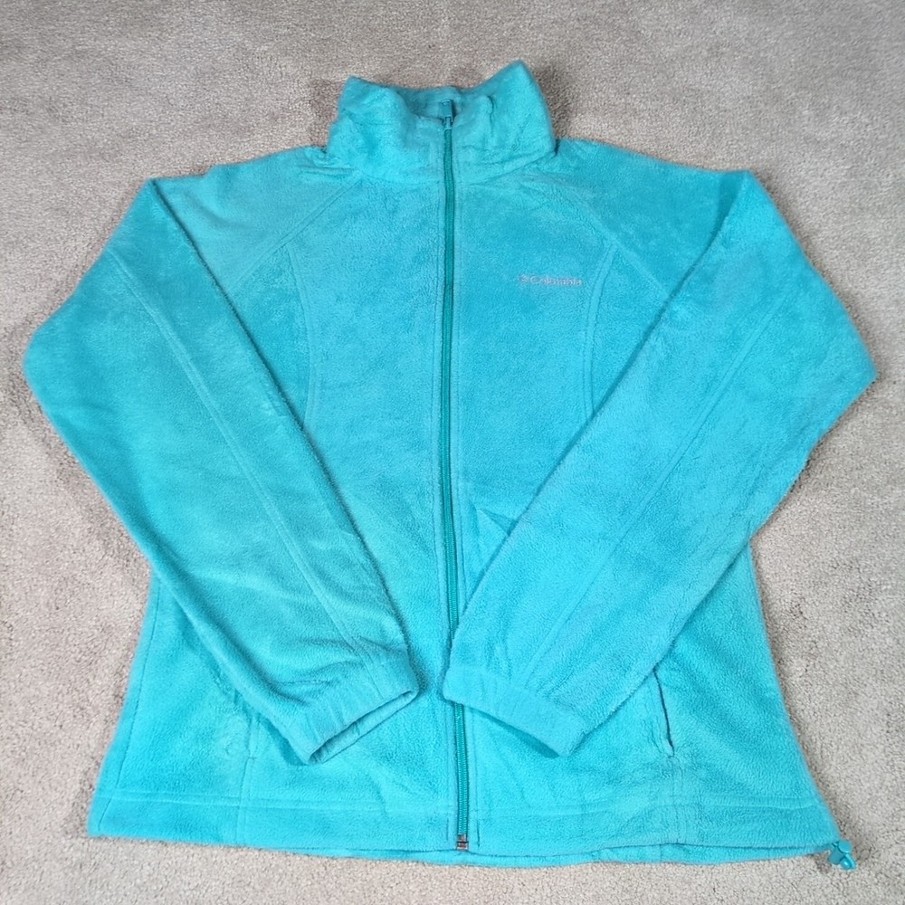 Columbia Fleece Women's M Blue Full Zip Thermal Insulated Winter Jacket