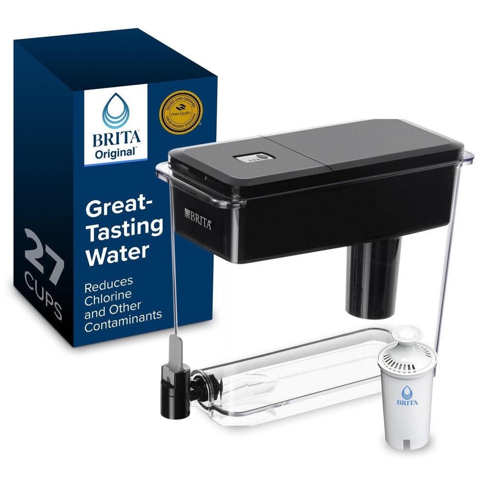Brita UltraMax Large Water Dispenser With Standard Filter, 27 Cup, Black
