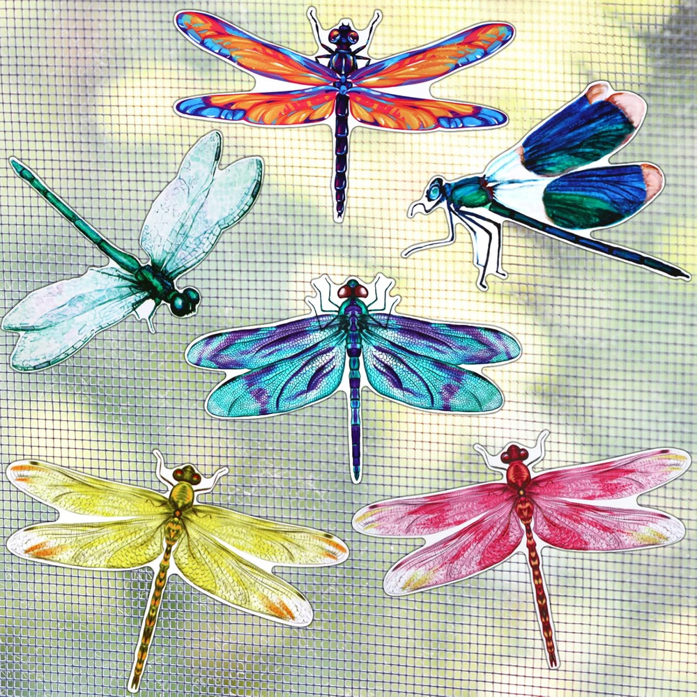 12-piece dragonfly screen door magnets, double-sided magnetic stickers for fly screens