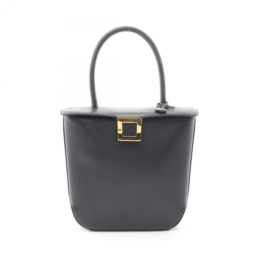 Delvaux top handle Handbag leather Black Used Women