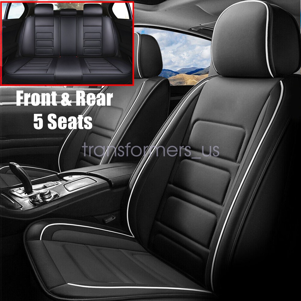 Car 5-Seats Leather Seat Cover For 2010-2023 Nissan Rogue Front & Rear Cushion