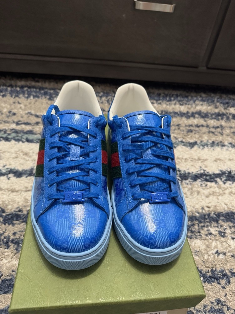 Gucci Ace GG Embellished Canvas Sneakers with Crystals