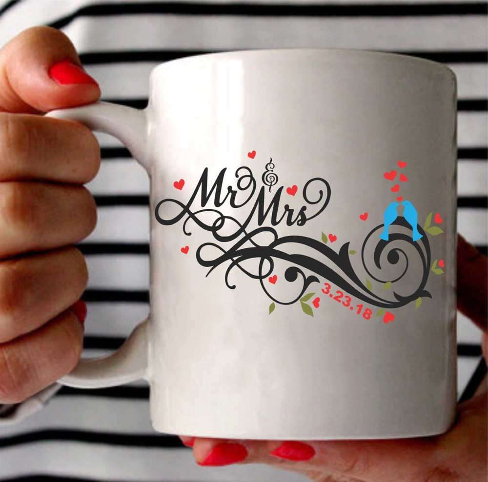 Custom Mr. & Mrs. Coffee Mug Mr. Mrs Mug Couples Mug Wedding Date Mug Weddin