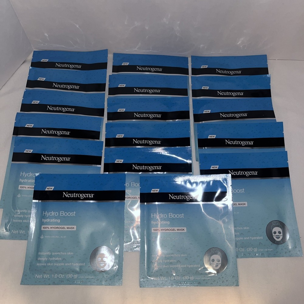 NEW (Lot of 17) NEUTROGENA Hydro Boost 100% Hydrogel Masks FREE PRIORITY SHIP!