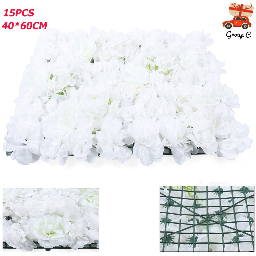 15 Piece Wedding Artificial Flower Wall Silk Floral Wall Background Decoration