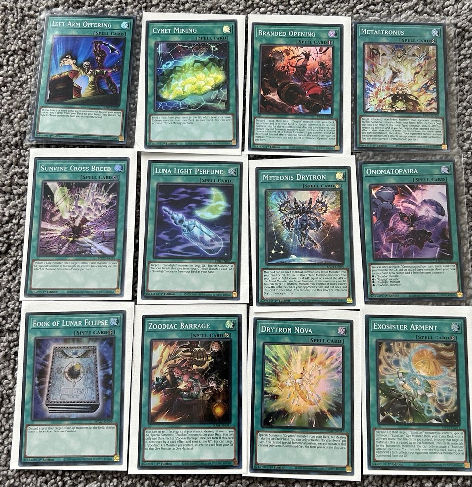YuGiOh Super Rare Lot of 12 Magic Cards SR