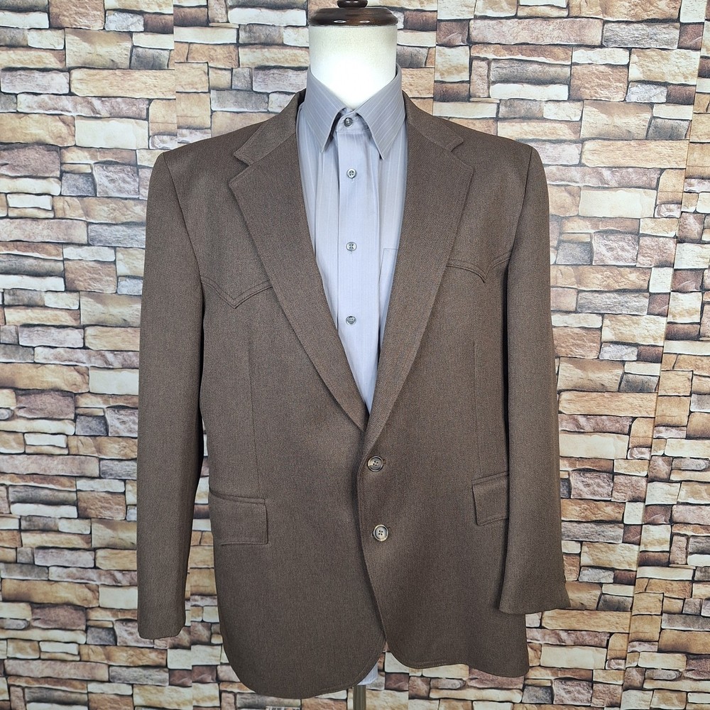 Levi Strauss Western Blazer Mens 46R Brown Single Vented Vintage