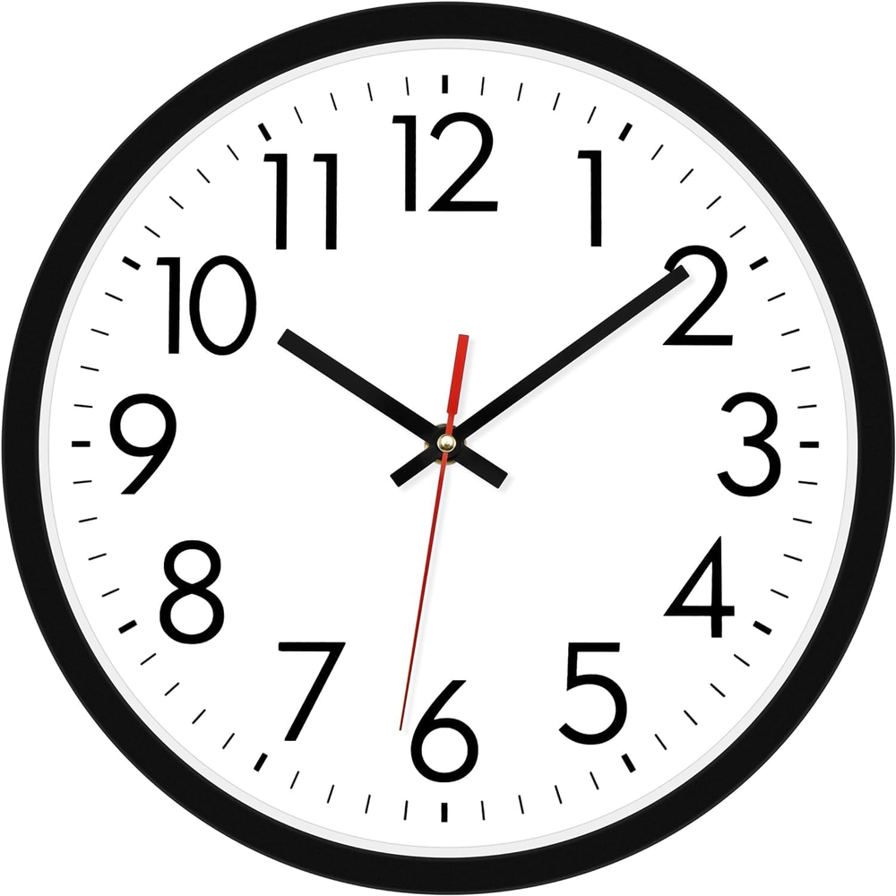 14 Inch Modern Wall Clock Battery Operated Silent Non-Ticking Large Analog Class