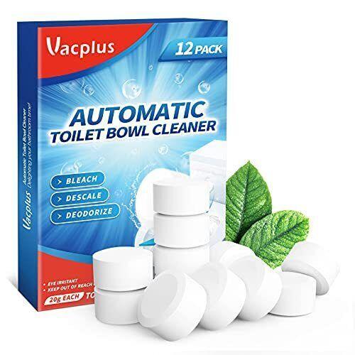 Vacplus 12-Pack Automatic Toilet Bowl Cleaner Tablets for Effortless Cleaning