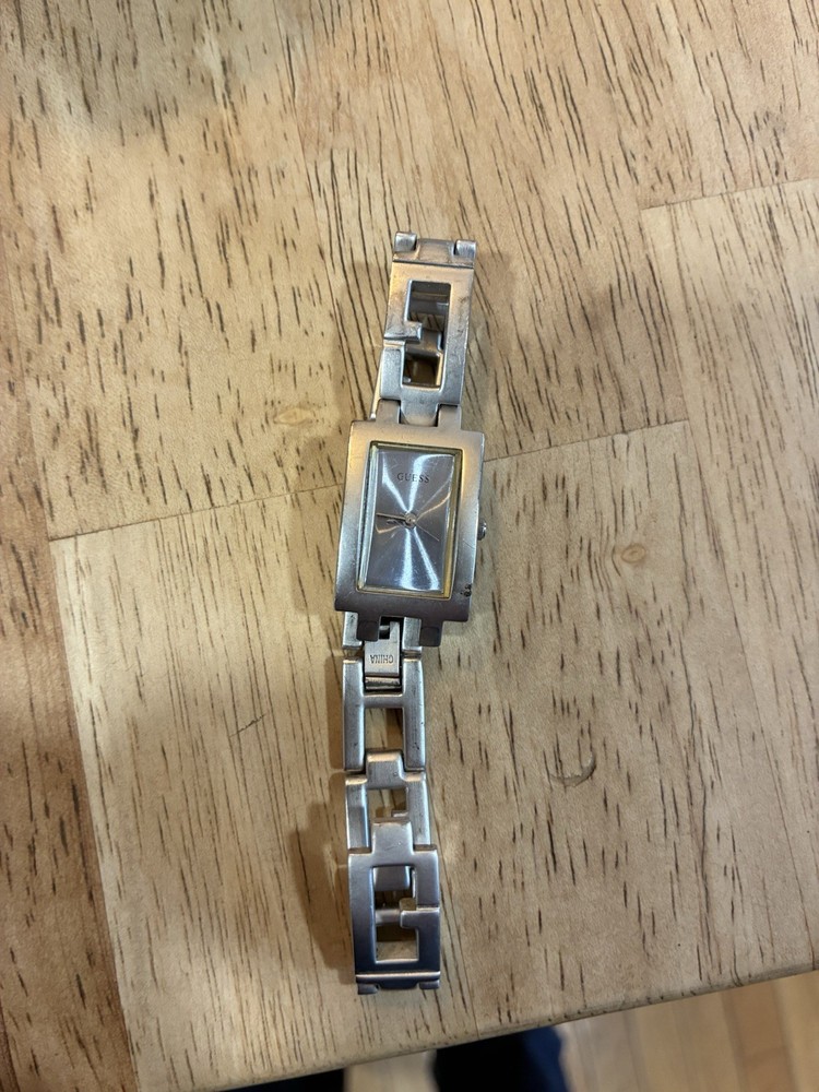 Vintage Guess Tank Watch Women’s Silver Tone