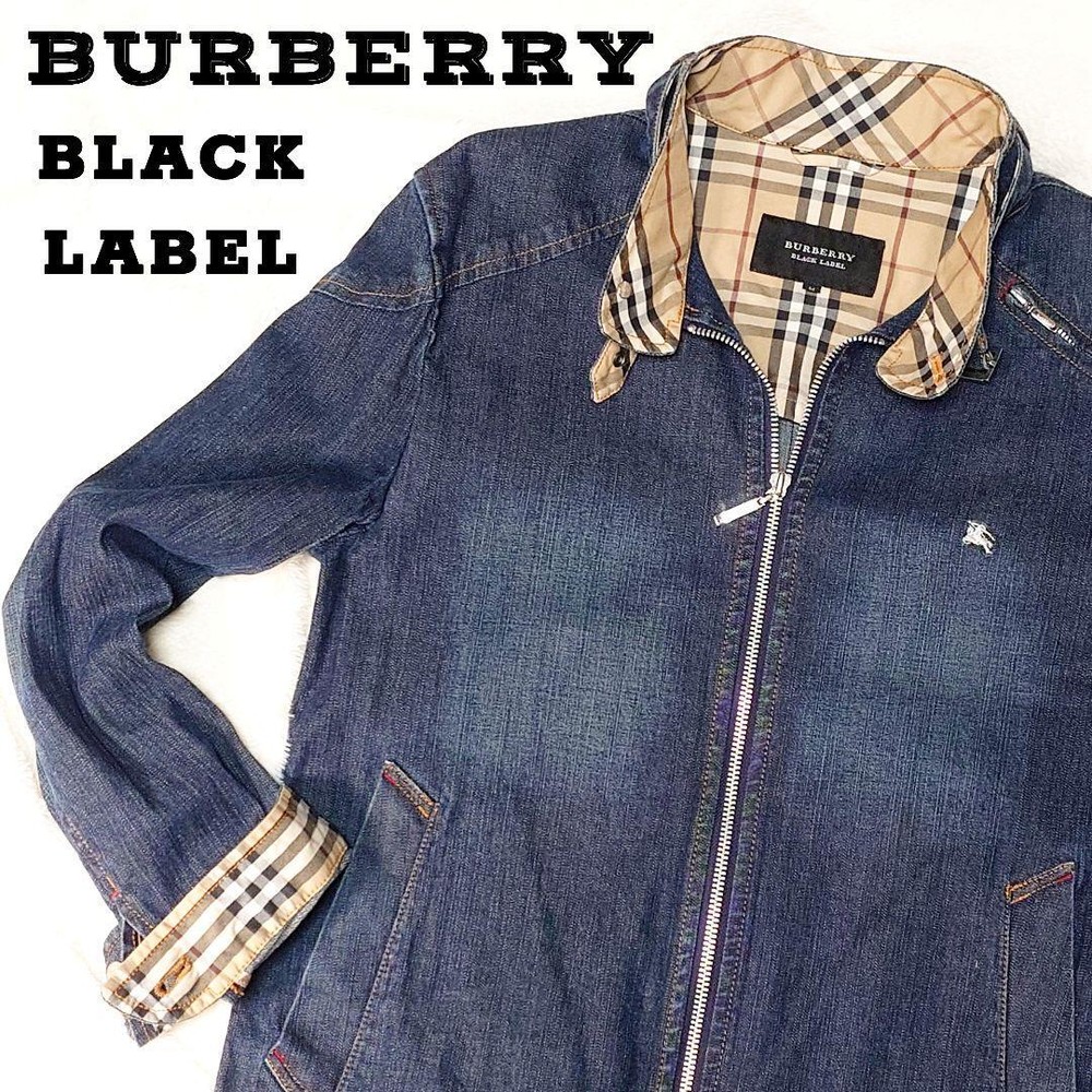 Burberry Black Label denim jacket in zip-up Nova check F/S from Japan