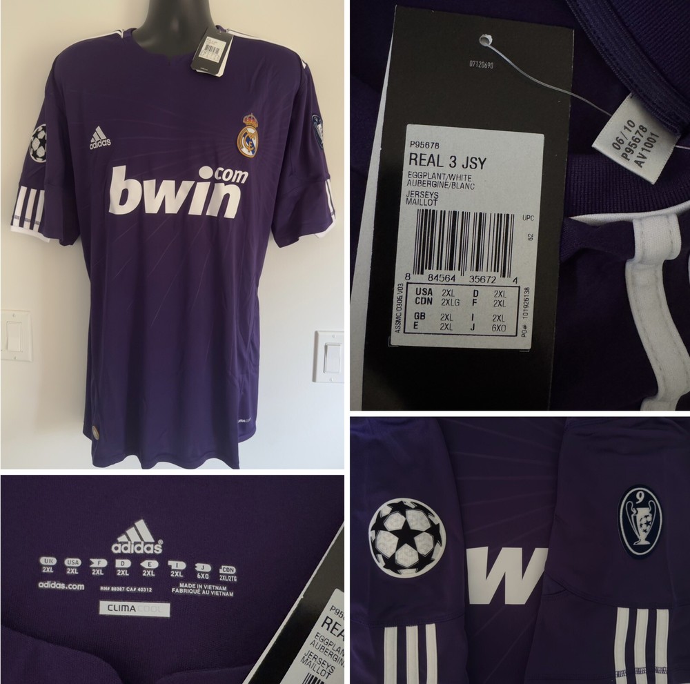 2XL BNWT Real Madrid 2010/11 Third Jersey Shirt 10/11 3rd Top Kit Ronaldo Era