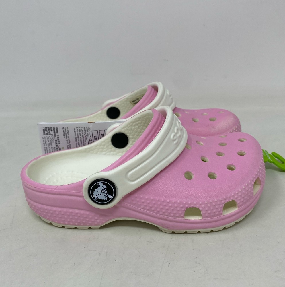 Crocs Kids Classic Clog Pink Milk/White Toddler Size C8