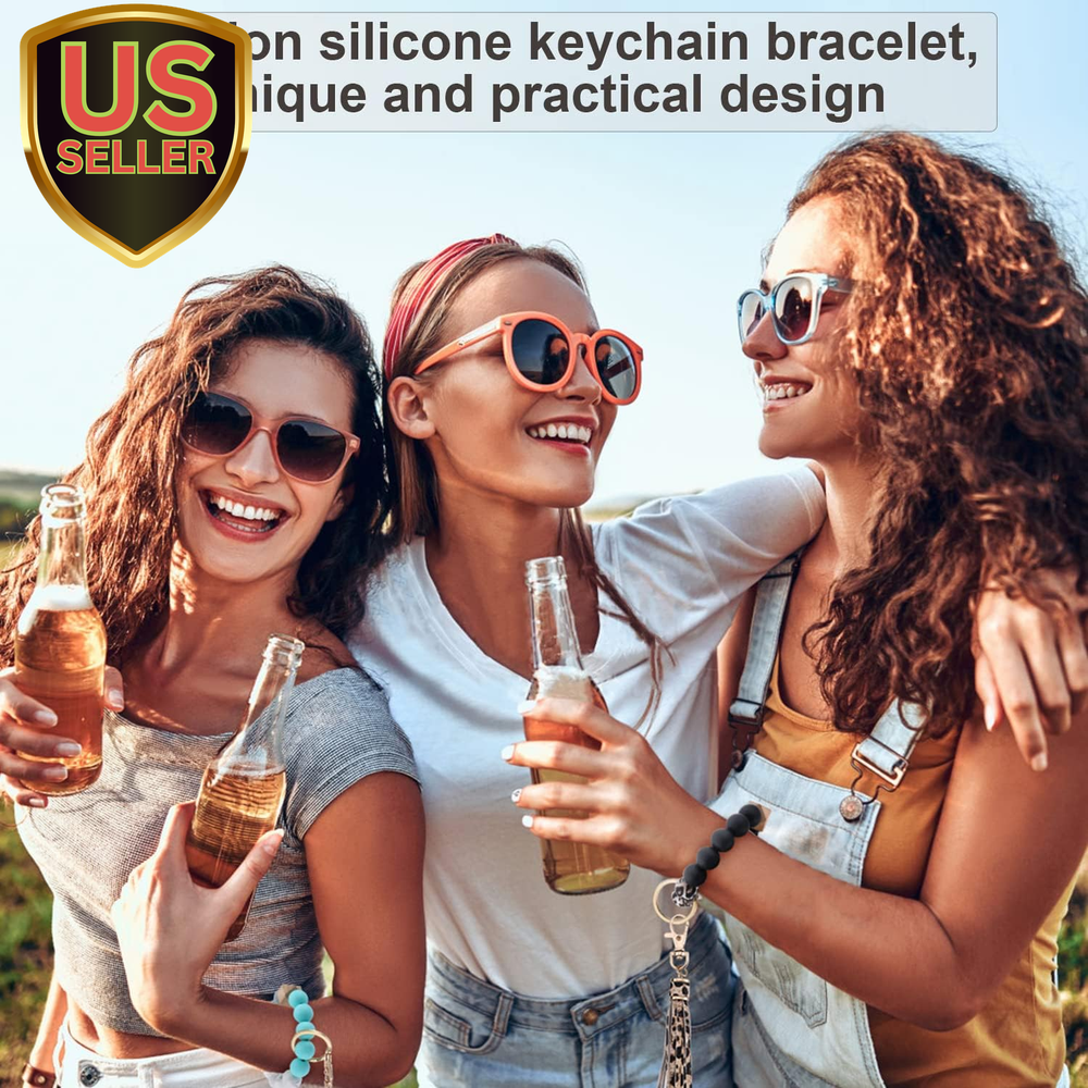 Key Chains Women for Car Key Ring Bracelet,Keychain Wristlet,Silicone Beaded ...