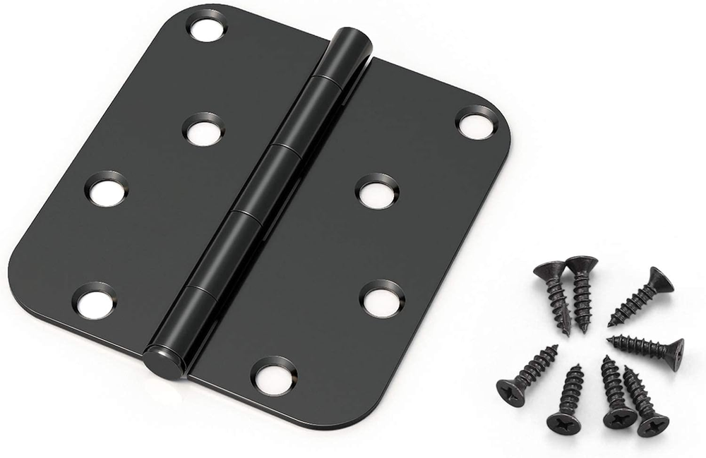 3 Pack 8-Hole 5/8-Inch Radius Door Hinges for Interior and Exterior Door Use, 4-