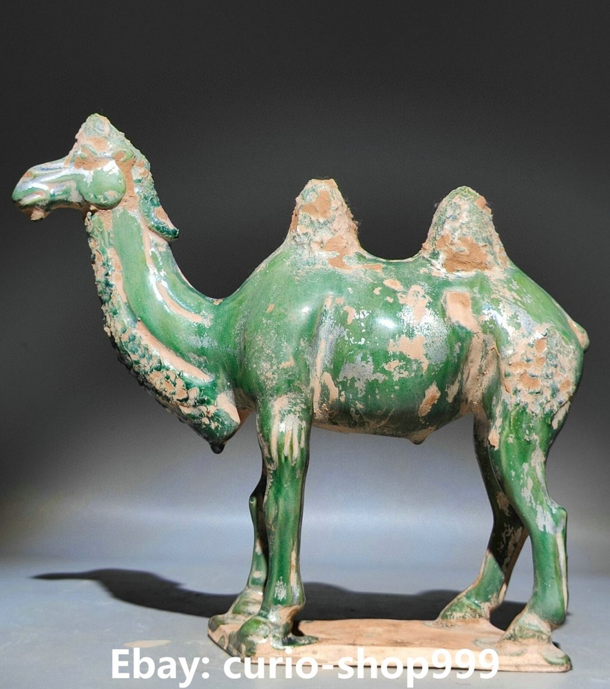 8.6 Inch Ancient China Tangsancai Porcelain Fengshui Camel Statue for Home Decor and Folk Art Collection