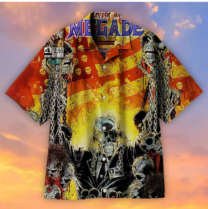 MEGADETH Hawaiian Aloha Shirt Trending 3D Design Stylish New Look
