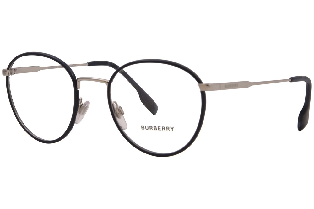 Burberry Hugo BE1373 1005 Eyeglasses Men's Silver/Blue Full Rim Round Shape 51mm