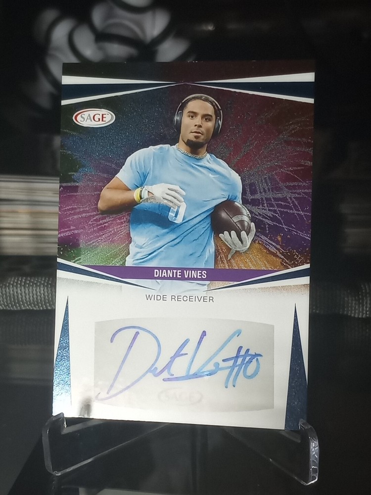 2025 Sage Football Diante Vines Red Low Number Auto Autograph Old Dominion