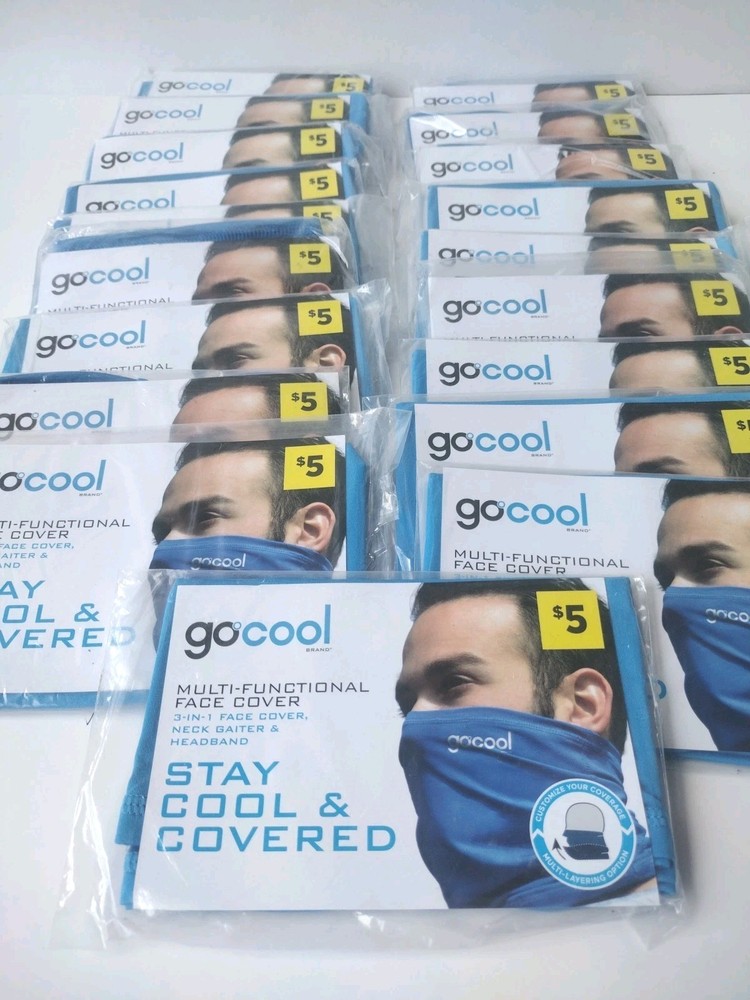 20 PC.Go Cool Multi-funtional Face Cover. 3-1 Face Cover, Neck Gaiter & Headband