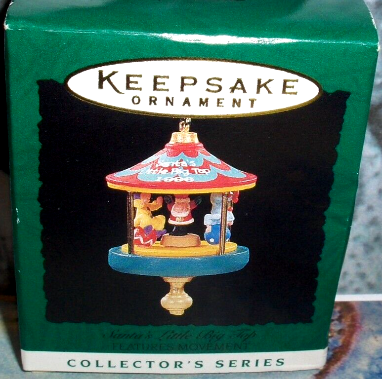 Santa's Li'l Big Top`1996`Miniature-The Carousel Top-Series,Hallmark Ornament
