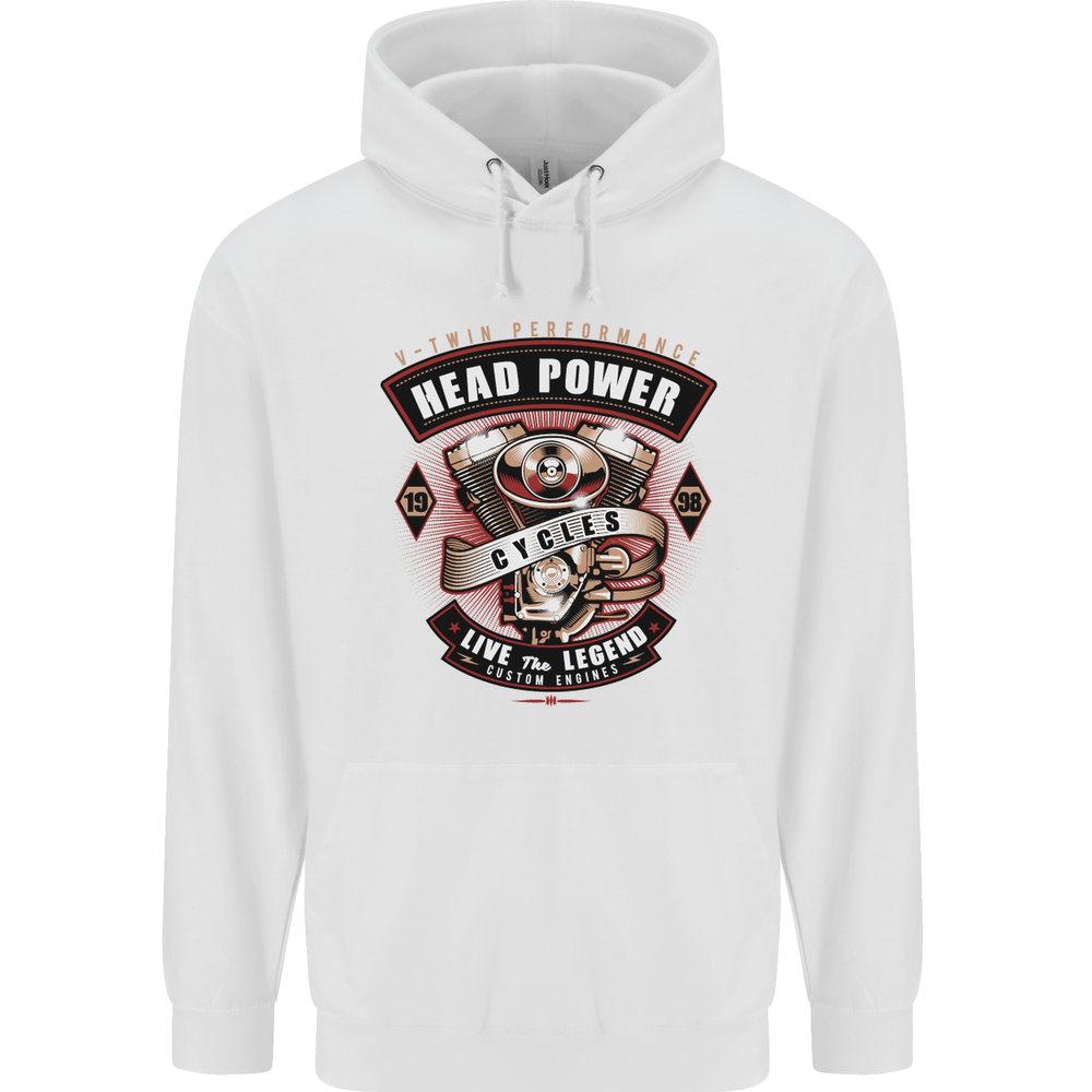 Head Power Motorcycle Motorbike Biker Mens 80% Cotton Hoodie