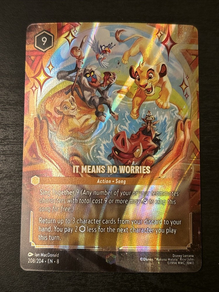 Disney Lorcana TCG It Means No Worries 208/204 Reign of Jafar (Enchanted)