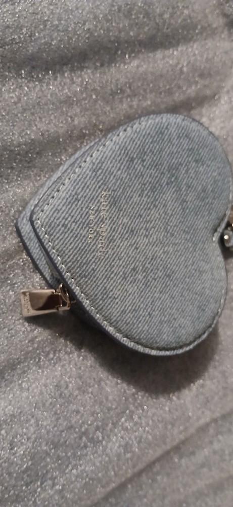 Kate Spade Denim Heart-Shaped Coin Purse
