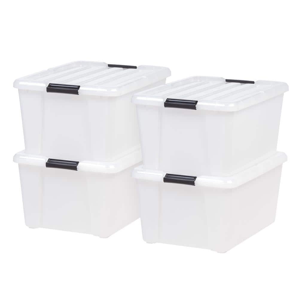 45 Qt Pearl Buckle Up Storage Box Set of 4
