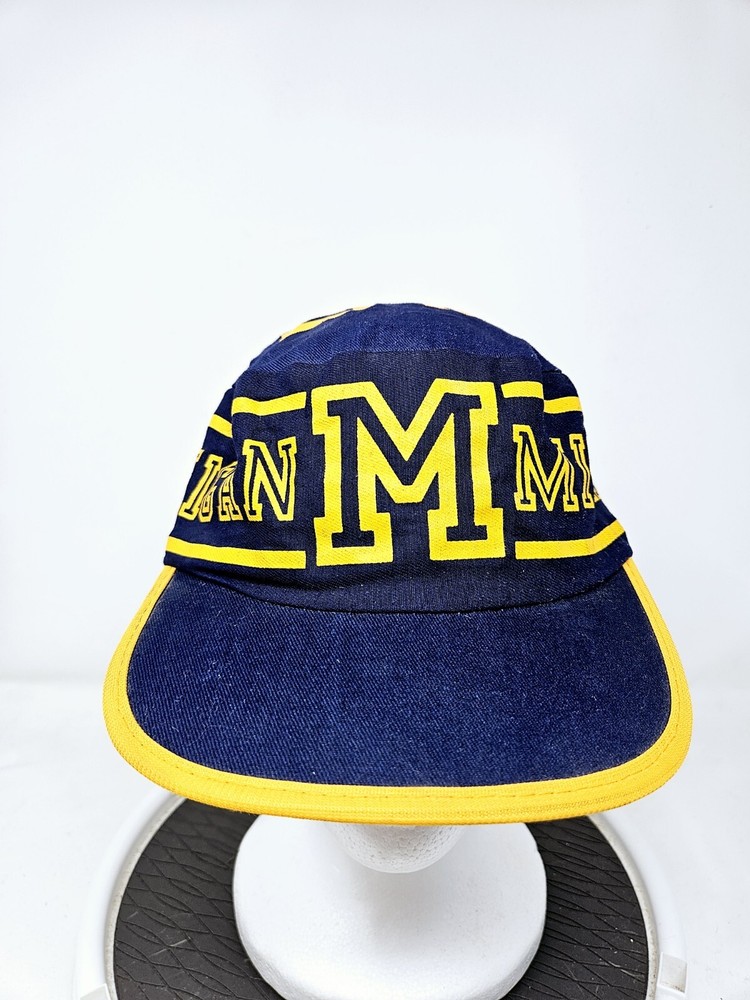 VINTAGE Michigan Wolverines 80s Painter's Cap NCAA Used FAST SHIPPING