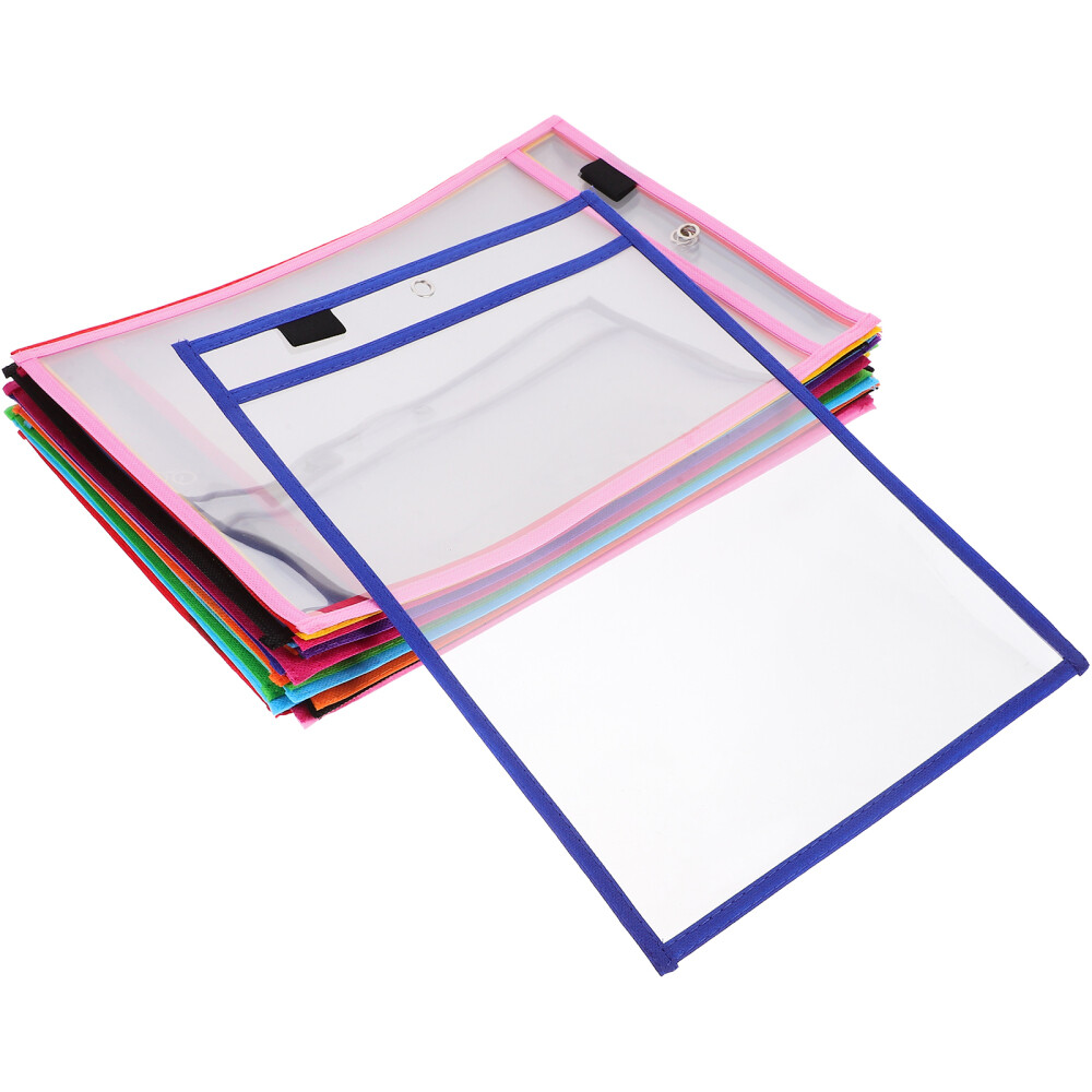 30pcs Reusable Dry Erase Pockets Assorted Colors Stationery Supplies for Office