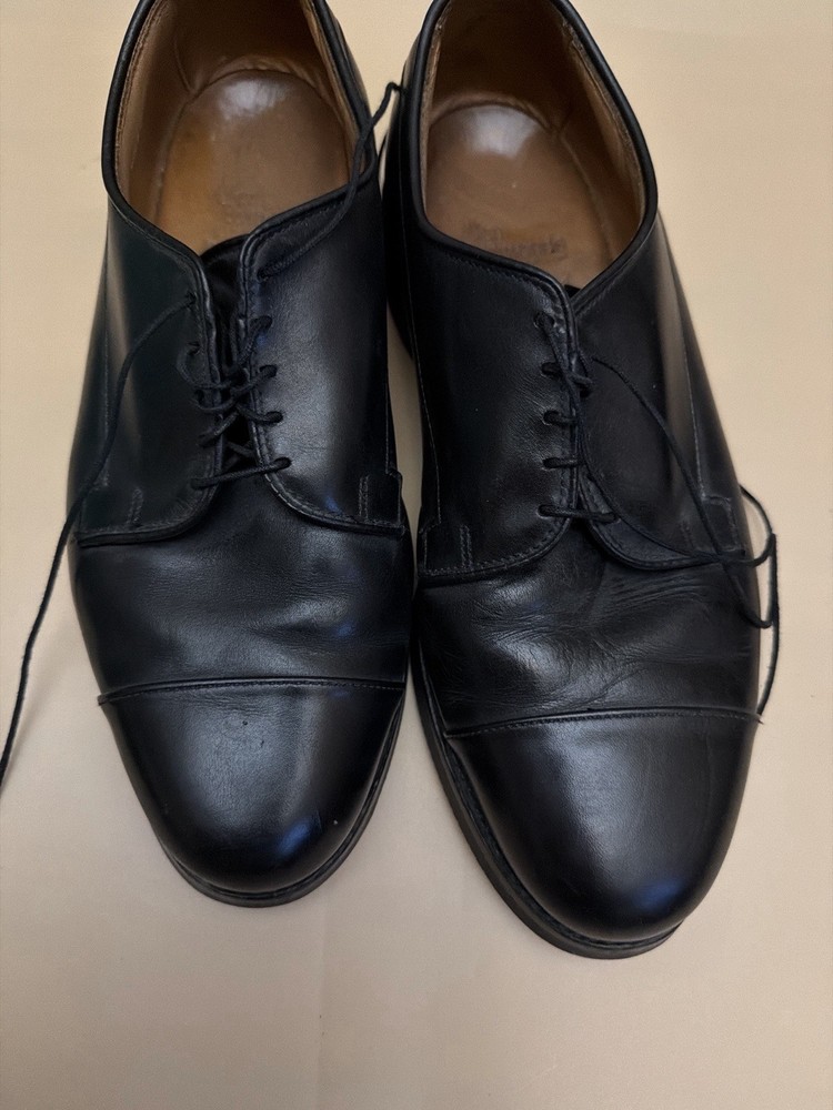 Allen Edmonds Bergland Black Leather Cap Toe Shoes 10.5 D USA (#2P)