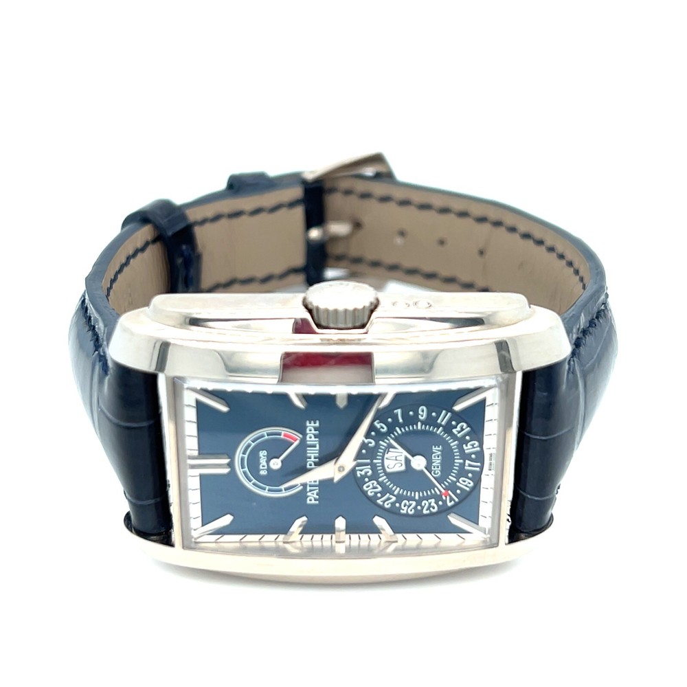 NEW Patek Philippe 18K White Gold Gondolo 5200G-001 Blue Dial DateDay Box Papers
