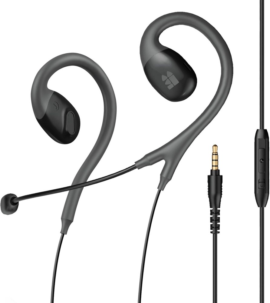 S6 Open Ear Wired Headphones with Mic for PC Laptop Computer