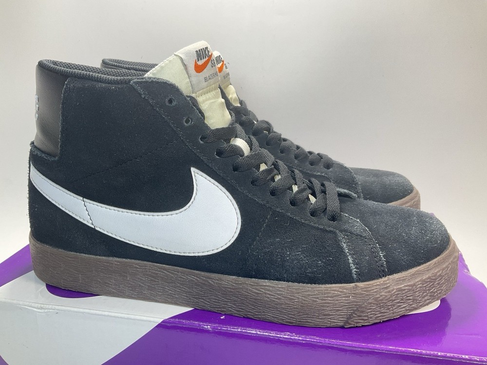 RARE🔥 Sz 8.5- Nike SB Zoom Blazer Mid Black Gum Shoes 864349-010 2022/W Box