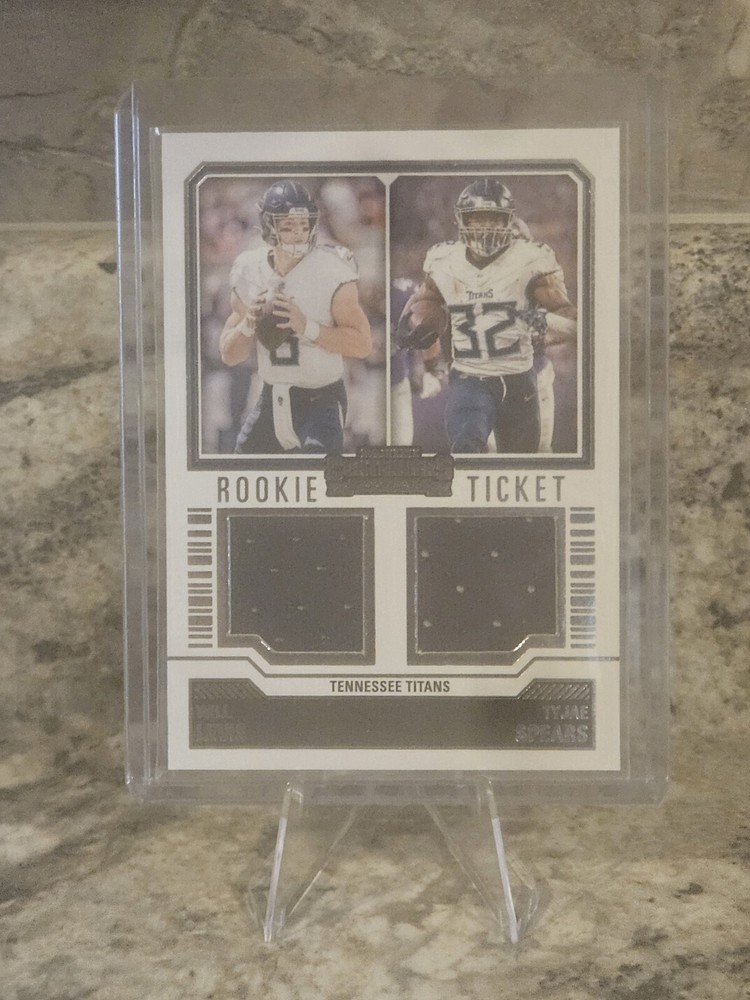 2023 Panini Contenders Will Levis Tyjae Spears Rookie Ticket Dual Patch DS-3 RC