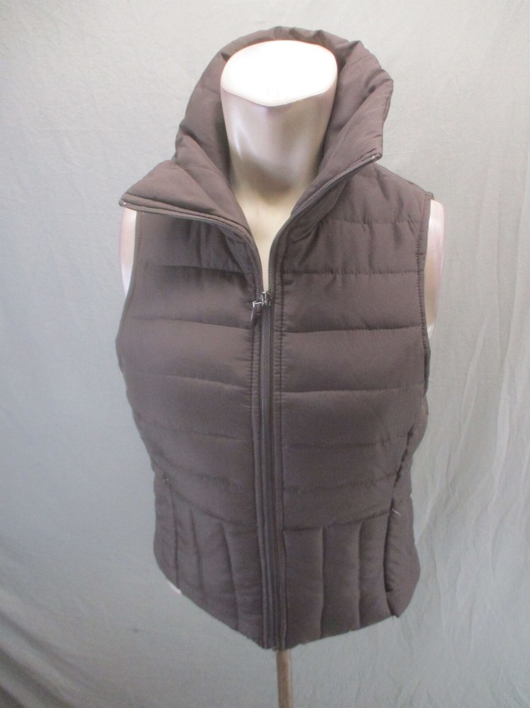 Kenneth Cole REACTION Size S Womens Brown Down Feather Full Zip Puffer Vest 300-image