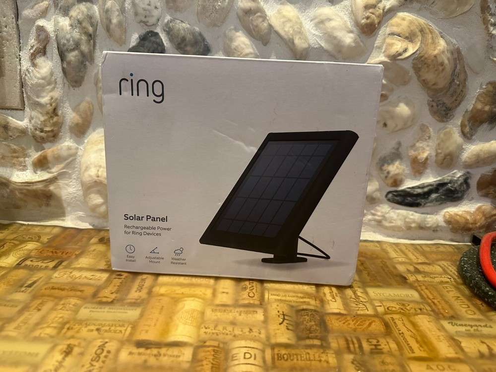 NIB ~ RING Solar Panel  - Black Retail Box part number 8ASPS7-BEN0