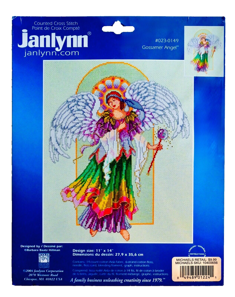 Janlynn Christmas Gossamer Angel Counted Cross Stitch Kit 11x14 New in Package