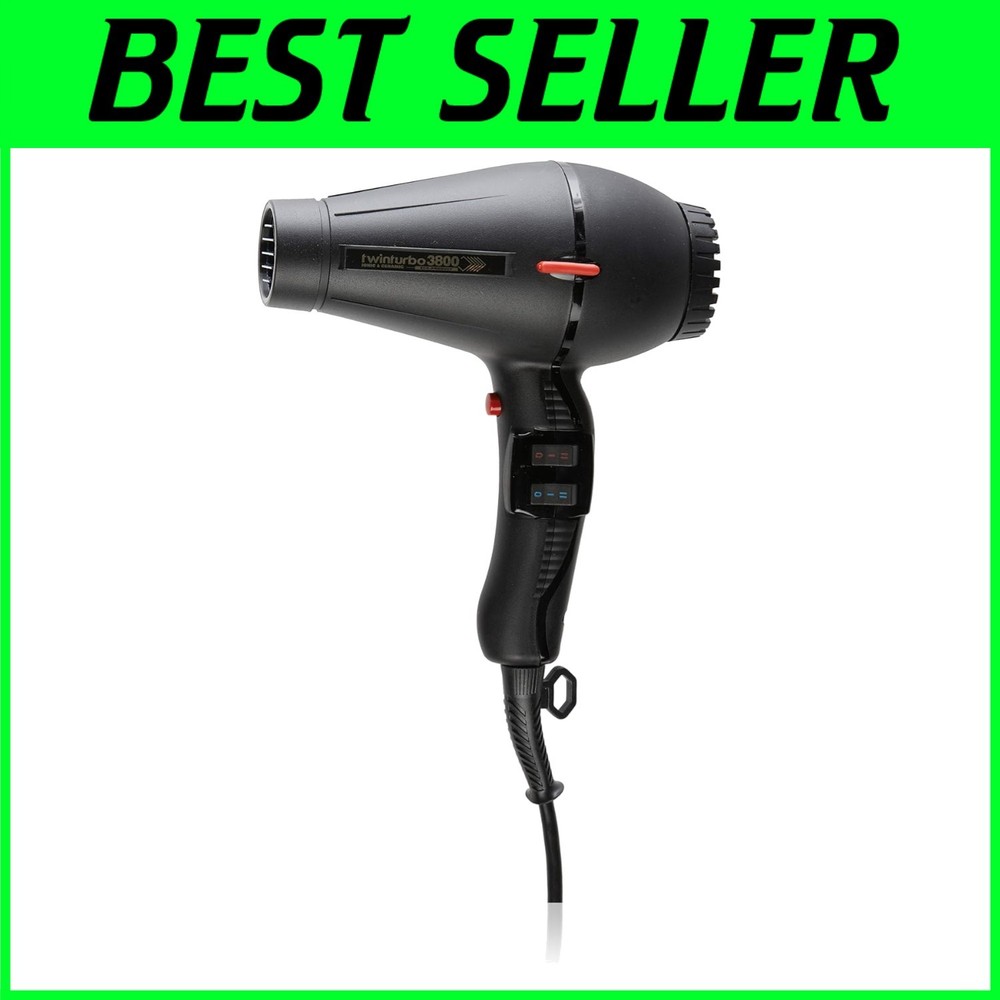 Twin Turbo 3800 Ionic Ceramic Hair Dryer, Black