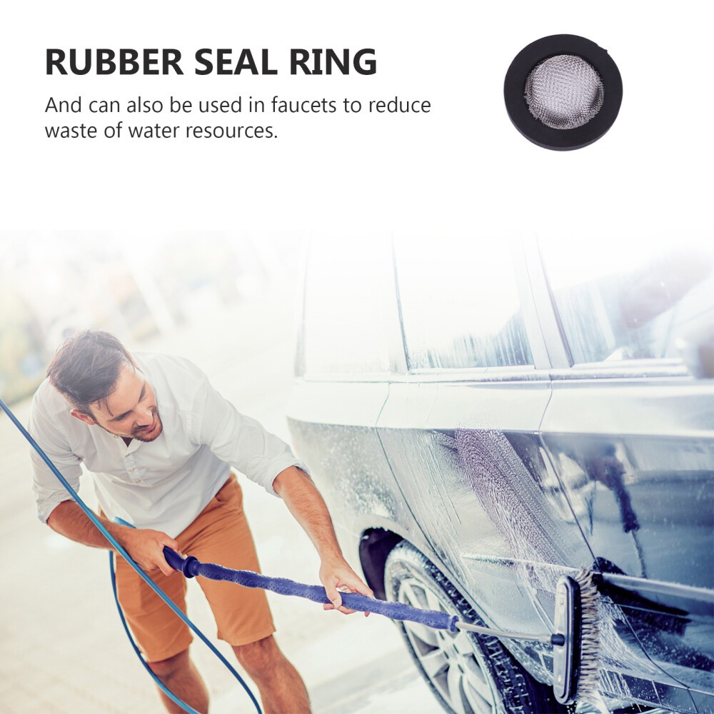 40pcs 1/2 Inch Shower Hose Rubber Washers Stainless Steel Gasket Rubber Washer ~