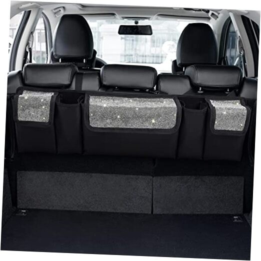 SUV Car Trunk and Backseat Hanging Organizer in White