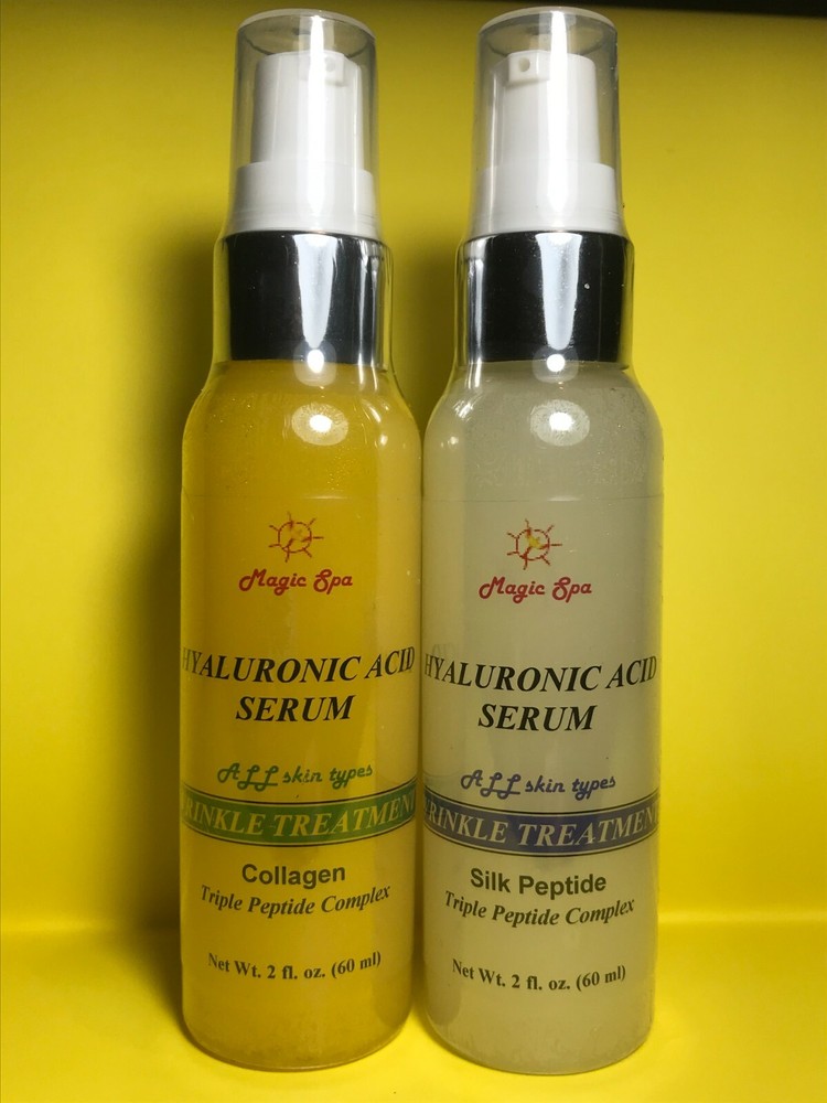 2*2oz, Hyaluronic Acid Serum, Collagen Silk Peptide Wrinkle Filler Matrixyl 3000