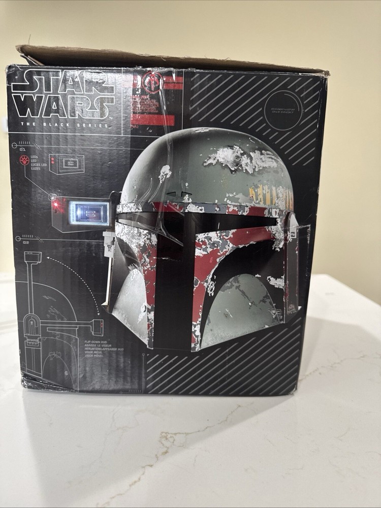 Star Wars The Black Series Boba Fett Premium Electronic Helmet- Damage Box